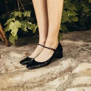 Doen Black Patent Mary Jane Heels Size 36 US6